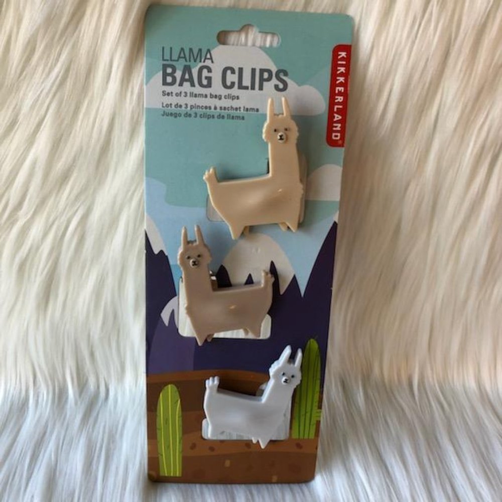 Kikkerland Llama Bag Clips Set